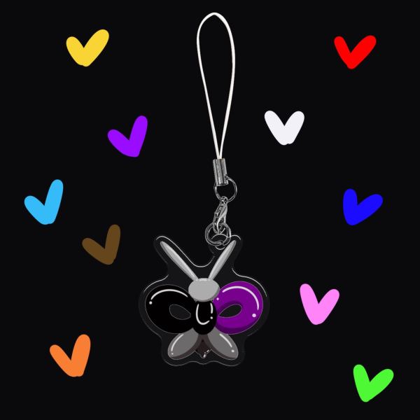Demisexual balloon butterfly Epoxy Clear Acrylic Keychains
