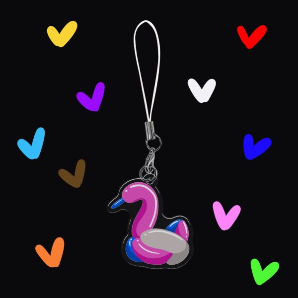 Trans Ballon Snake Epoxy Clear Acrylic Keychains