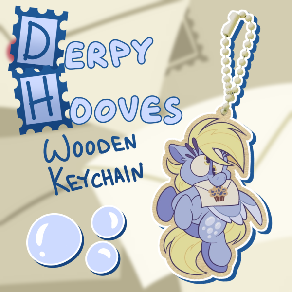 Derpy Hooves Wooden Keychain