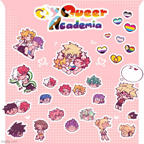 My Queer Hero Academia! Queer stickersheet