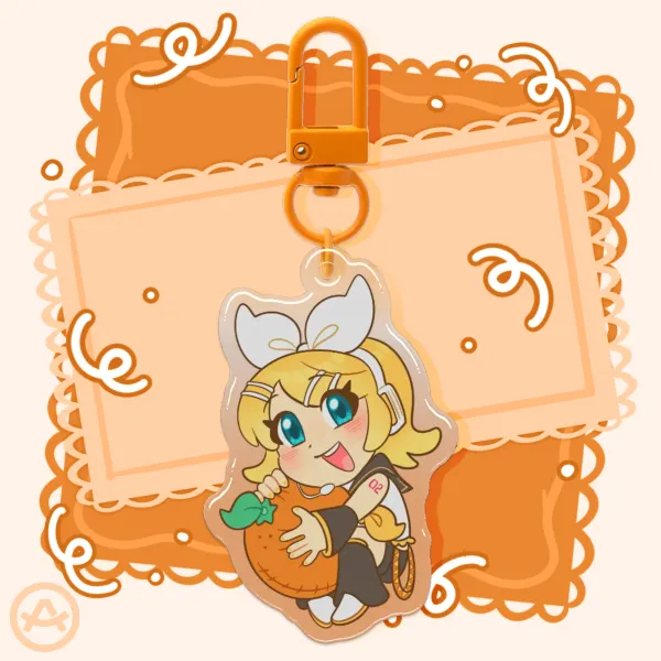 Kagamine Rin - Epoxy Coloured Acrylic Keychain