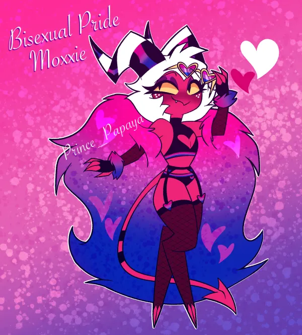 Glitter Bisexual Pride Moxxie Keychain