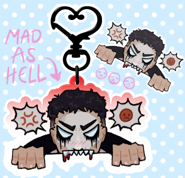 Punisher peeking keychain