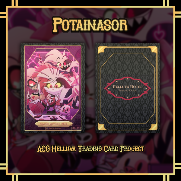 Hellish Slumber Party 🩷🍒💀 | Hazbin Hotel Photocards | Potainasor 🖤✨️❤️