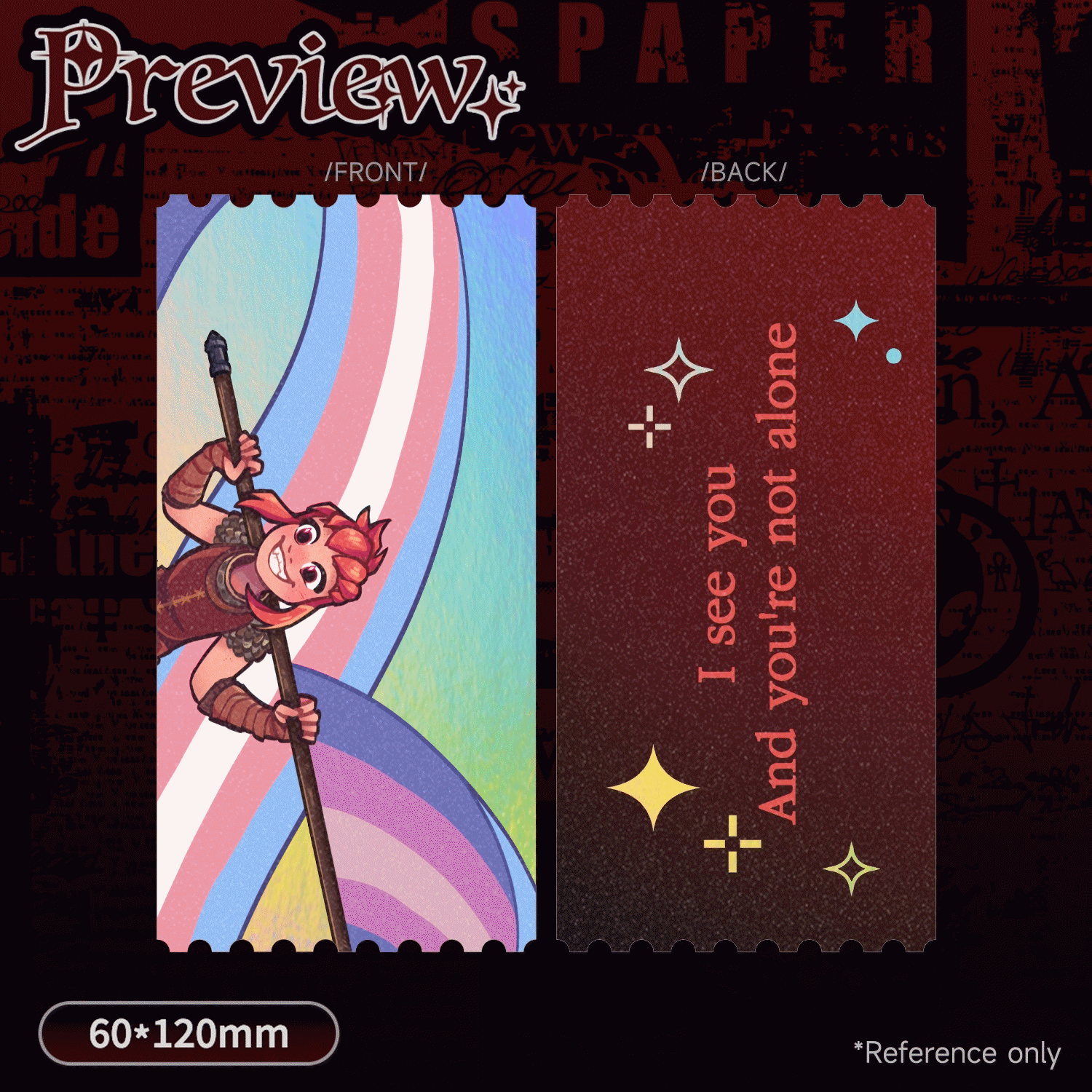 Nimona transgender flag | Holographic Photocards