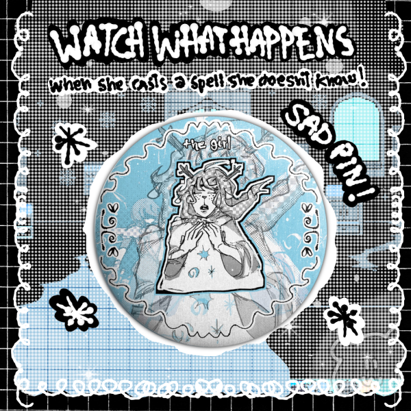 Snowgrave Noelle Round Button Pin [ Deltarune ]
