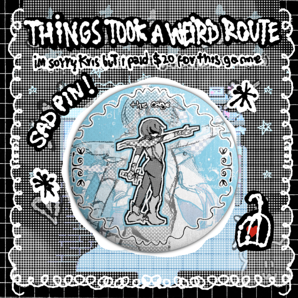 Snowgrave Kris Round Button Pin [ Deltarune ]