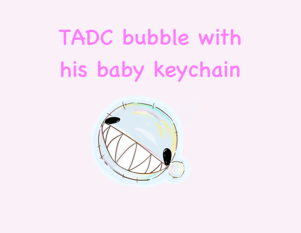 The Amazing Digital Circus bubble with his baby Clear Acrylic Keychains