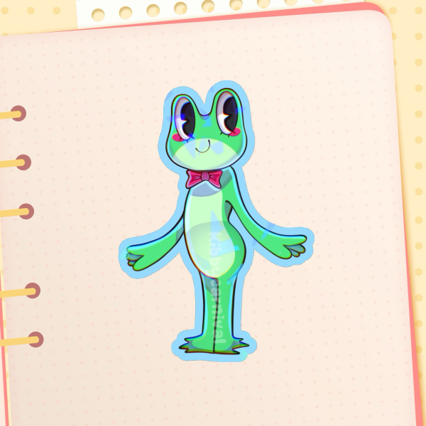 Ribbit Sticker (Holographic Broken Glass Effect)