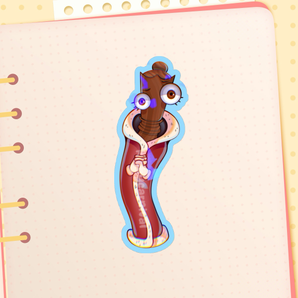 Queenie Sticker (Holographic Broken Glass Effect)