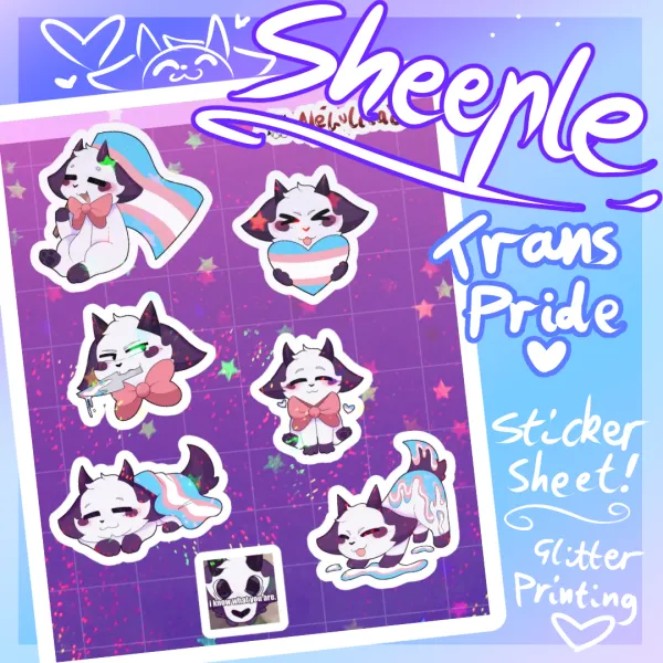 Sheeple Sticker sheet - Trans Pride