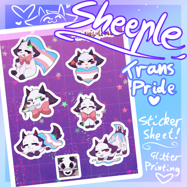 Sheeple Sticker sheet - Trans Pride