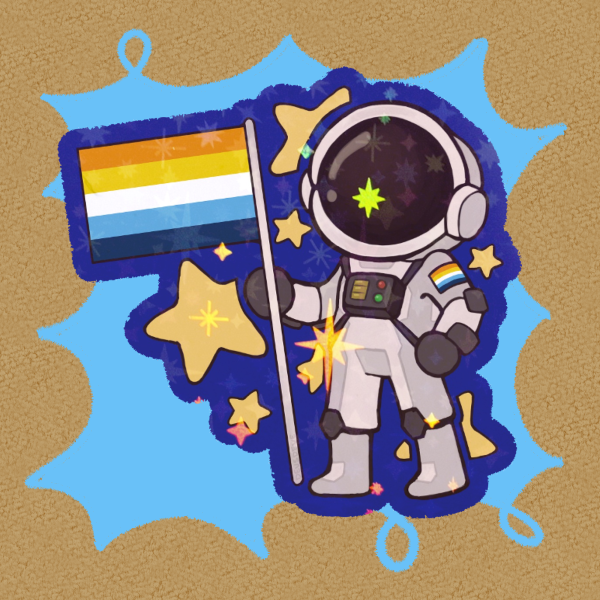 AroAce Astronaut Sticker