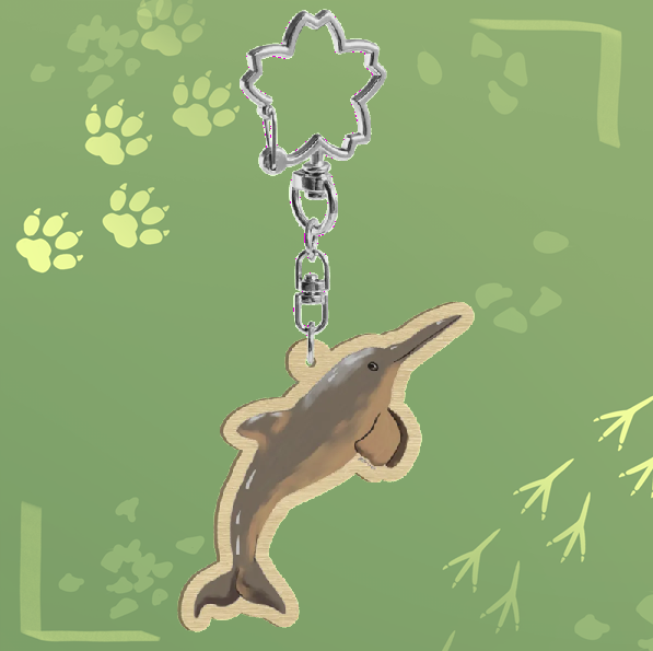 Franciscana Dolphin Wood Kecyhain 
