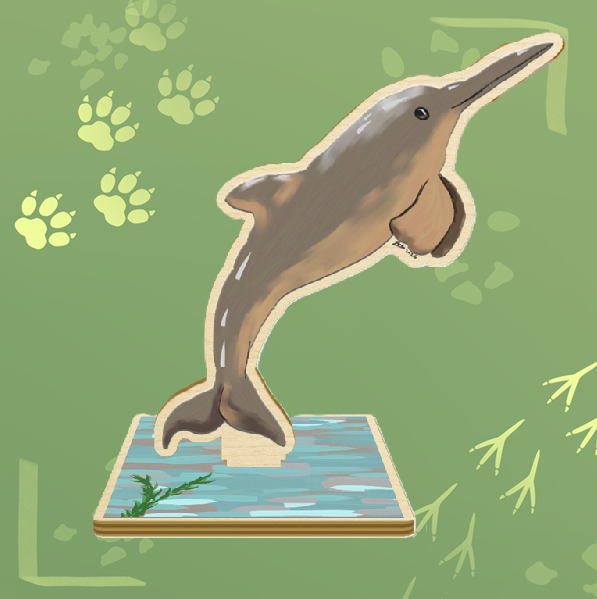 Franciscana Dolphin Wood Standee