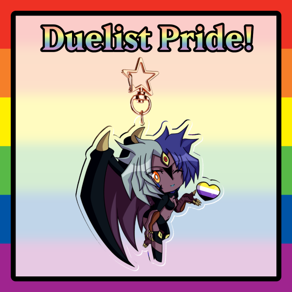 [YGO GX] Yubel Double-sided Non-binary Pride Keychain