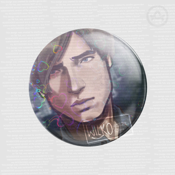 Leon S. Kennedy Resident Evil 2 Fanart Round Badge (HOLOHEART)