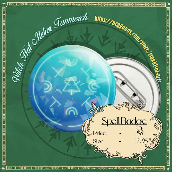 Witch Hat Atelier Snugstone Spell Round Badges (Button Pins)