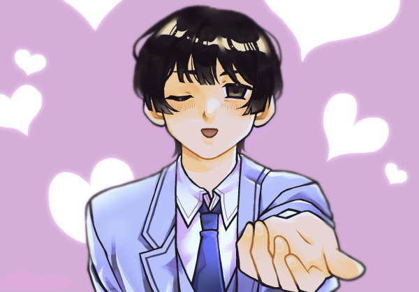 (Hetalia) japan blowing a kiss art print