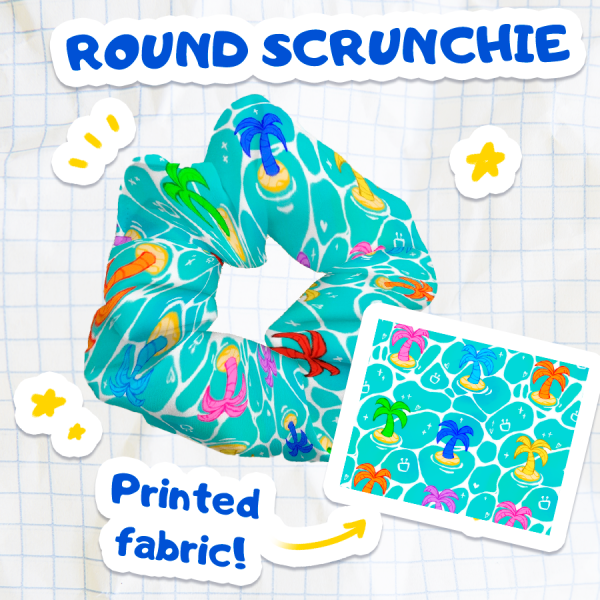 Tropic of Love Tenna Pattern - Round Scrunchie [Deltarune]