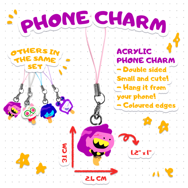 Susie Ice Cream - Acrylic Phone Charm [Deltarune]