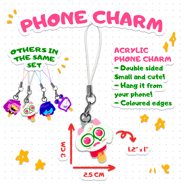 Ralsei Ice Cream - Acrylic Phone Charm [Deltarune]