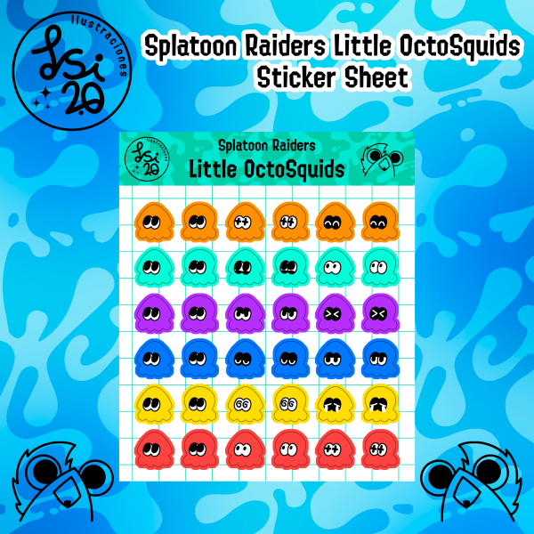 Splatoon Raiders Little OctoSquids Sticker Sheet