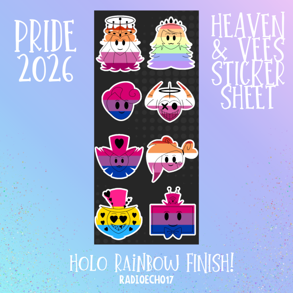 Hazbin Hotel Heaven & Vees Pride Sticker Sheet