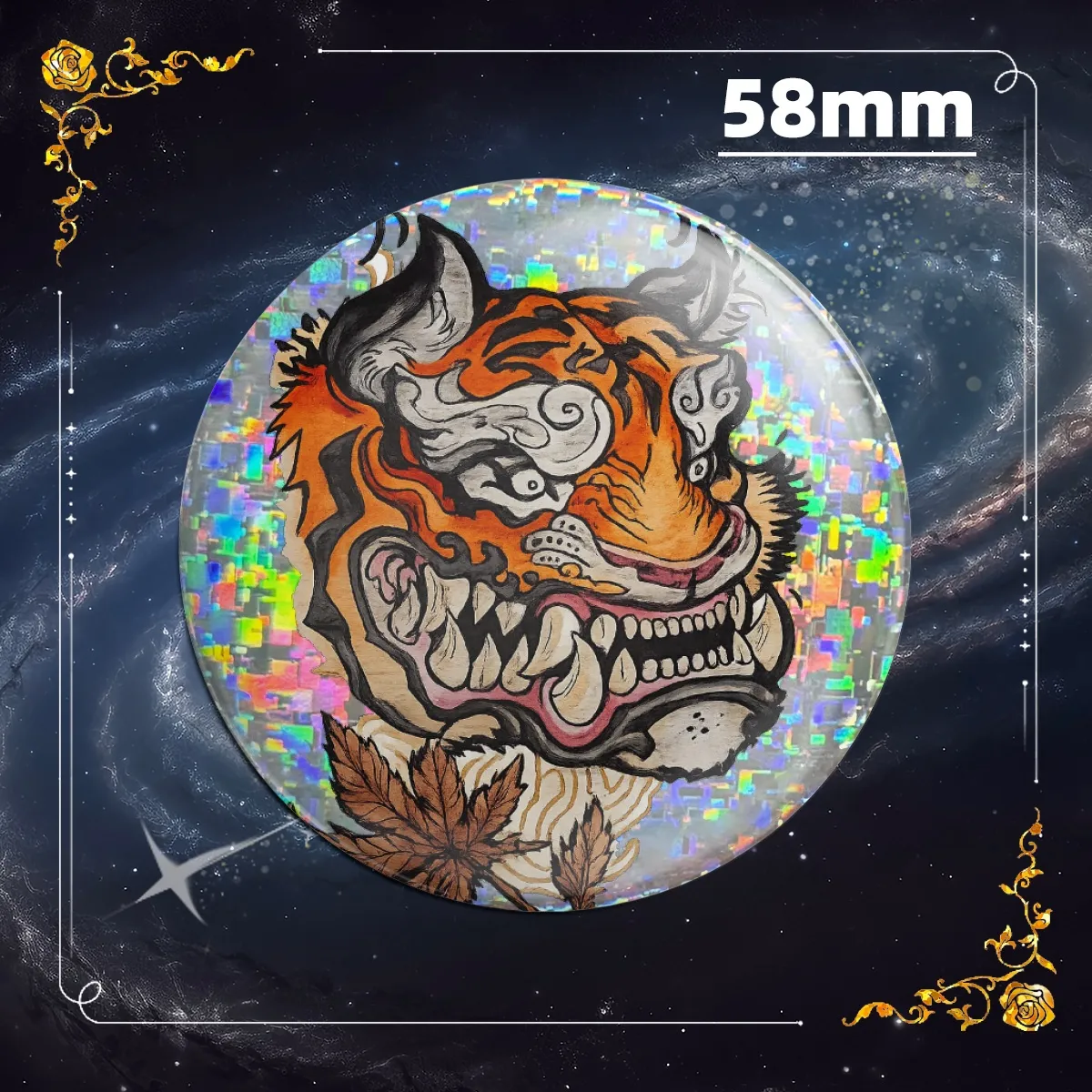 Holographic Badge  Japanese Tiger