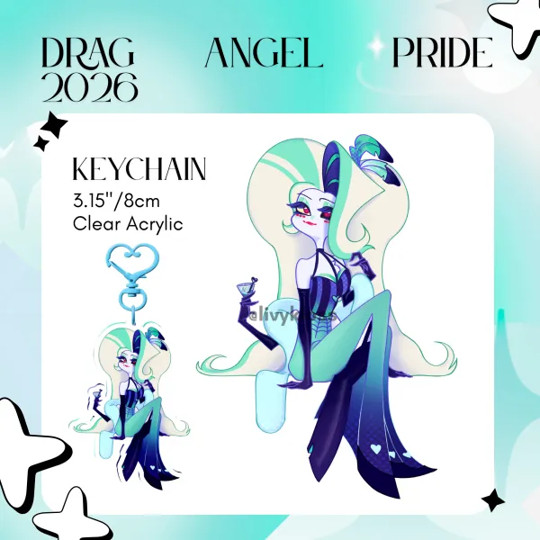 Drag Angel Dust Pride 2026 Acrylic Keychain - Hazbin Hotel