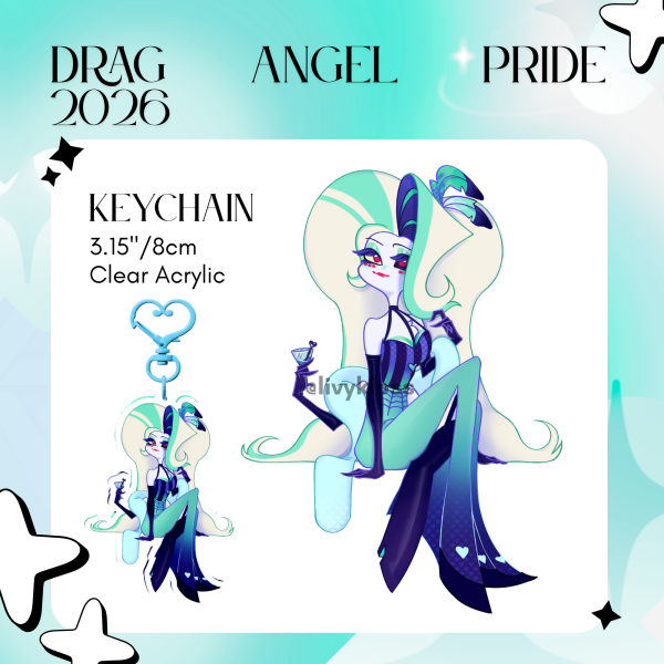 Drag Angel Dust Pride 2026 Acrylic Keychain - Hazbin Hotel