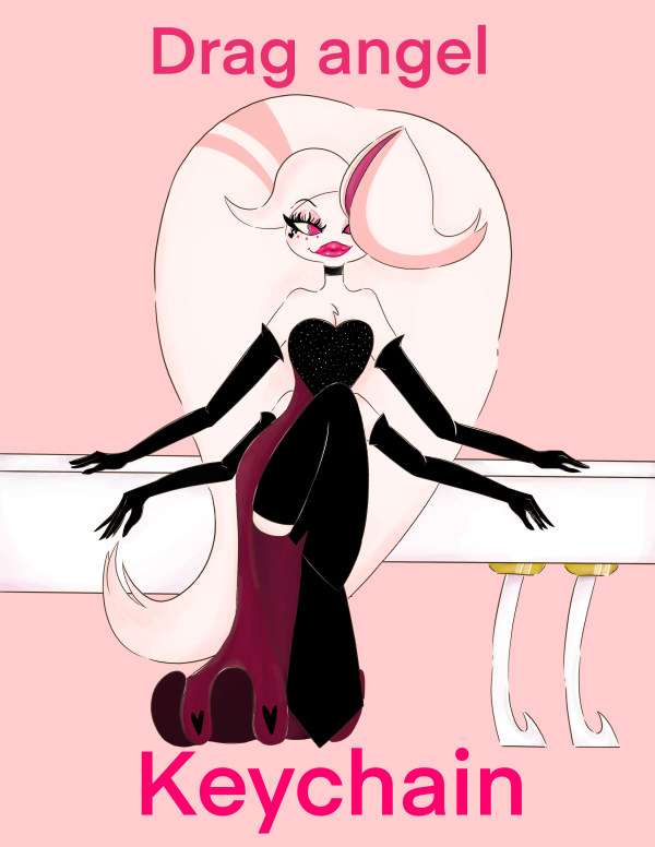 Hazbin Hotel Drag Angel Dust Clear Acrylic Keychains