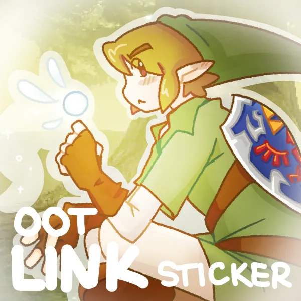 OoT link & navi clear vinyl sticker