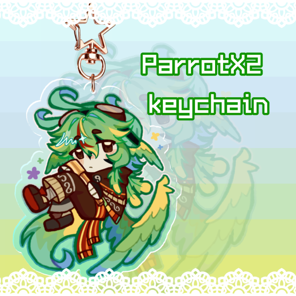 ParrotX2 Acrylic Keychain