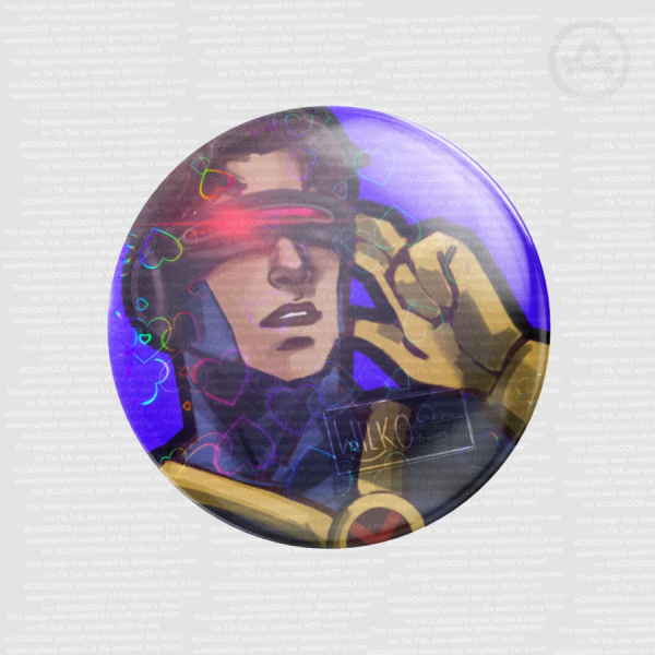 Cyclops Scott Summers X-Men Fanart Round Badge (HOLOHEART)