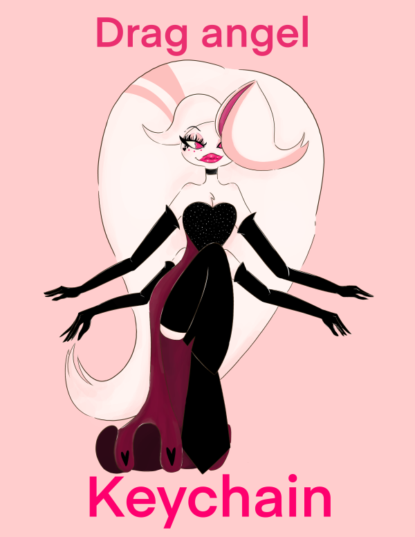 Hazbin Hotel drag angel dust Clear Acrylic Keychains