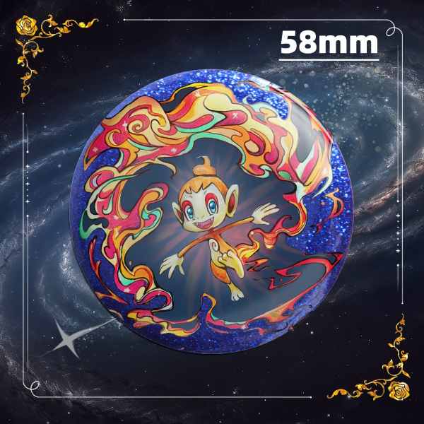 Holographic Badge Chimchar fire pokemon starter