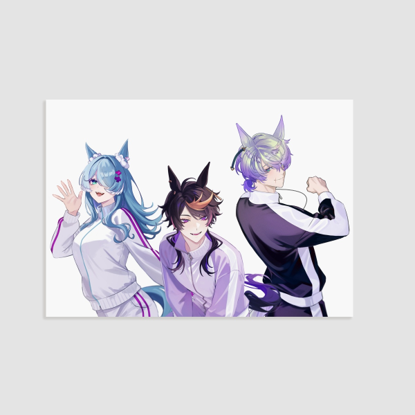 NIJISANJI EN - Elira Pendora & Shu Yamino & Claude Clawmark -  Poster Print