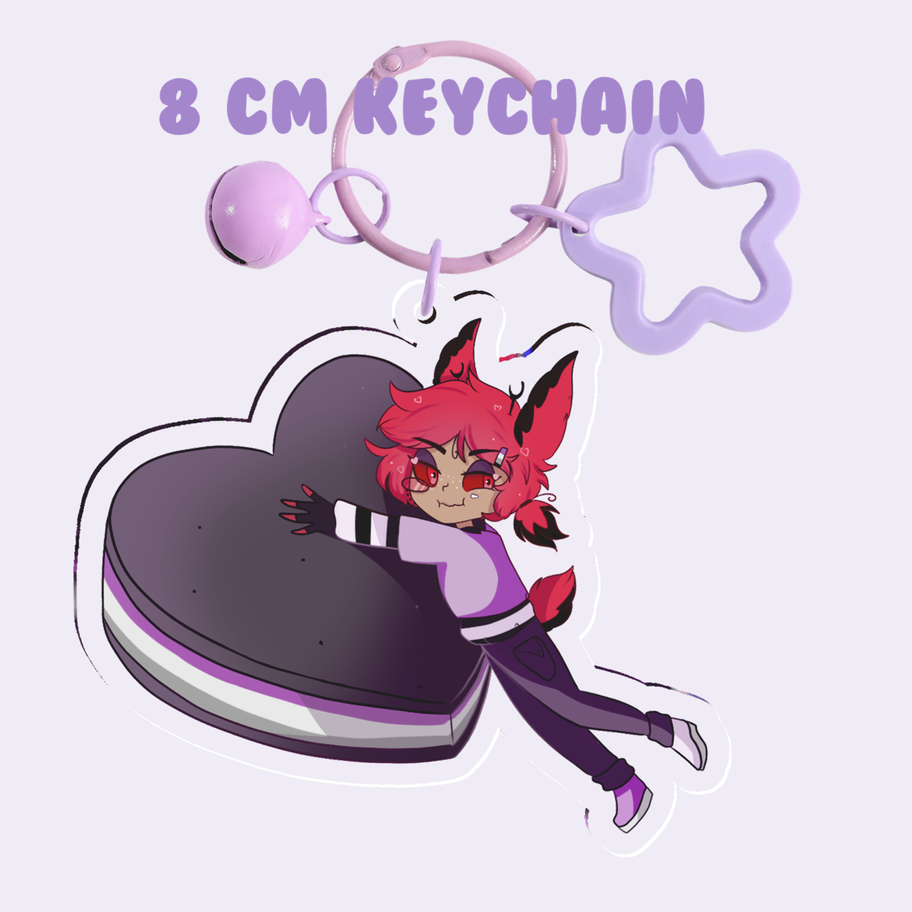 Alastor asexual pride ice cream keychain - 8cm