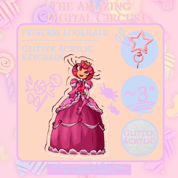 Princess Loolilalu | Glitter Acrylic Keychain