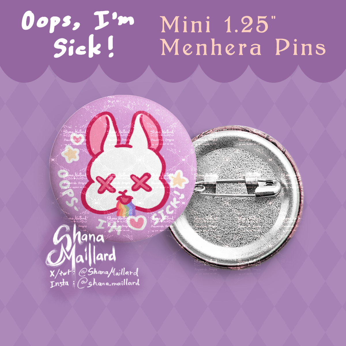 OOPS- I'm Sick! || Menhera Themed Pin