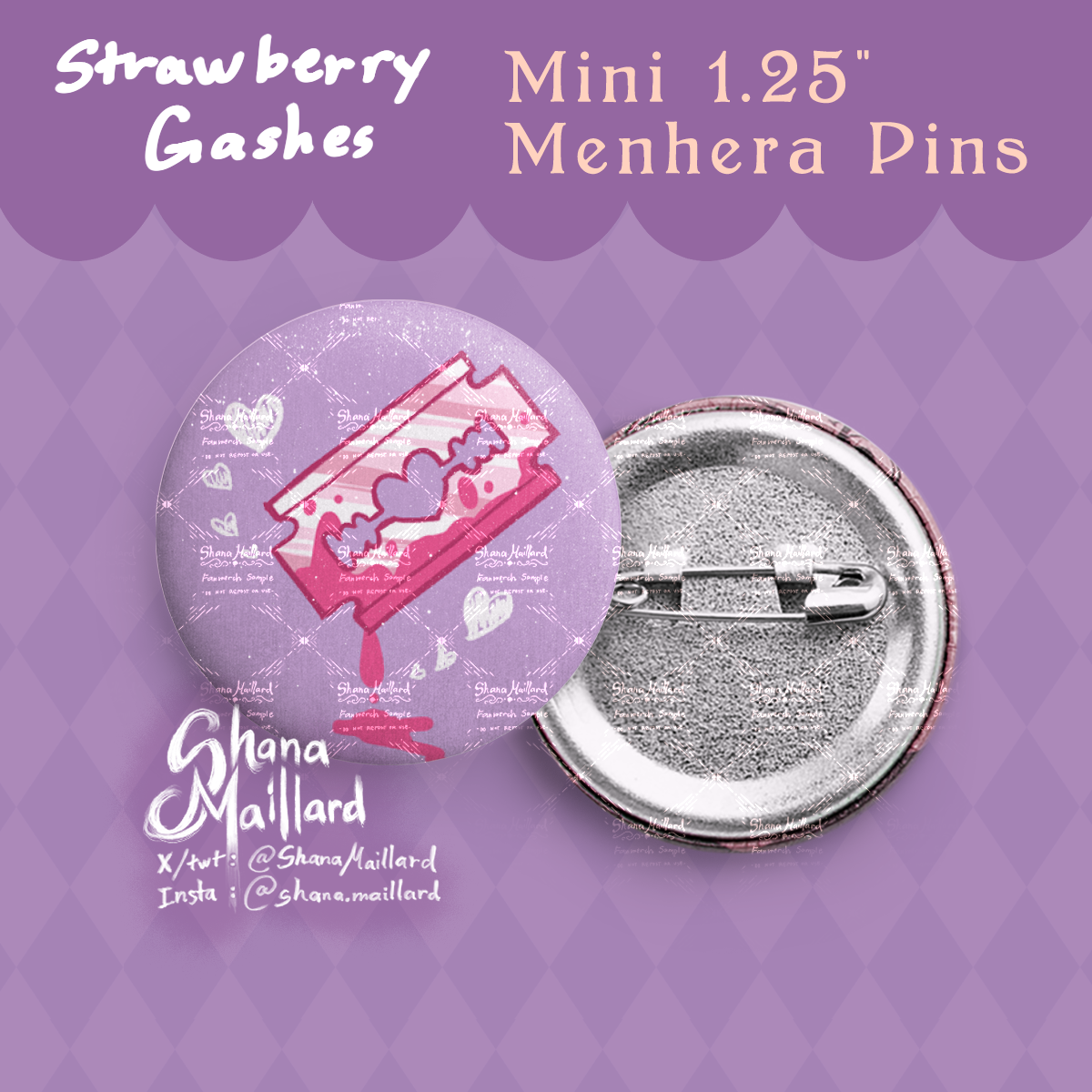 Strawberry Gashes || Menhera Themed Pin