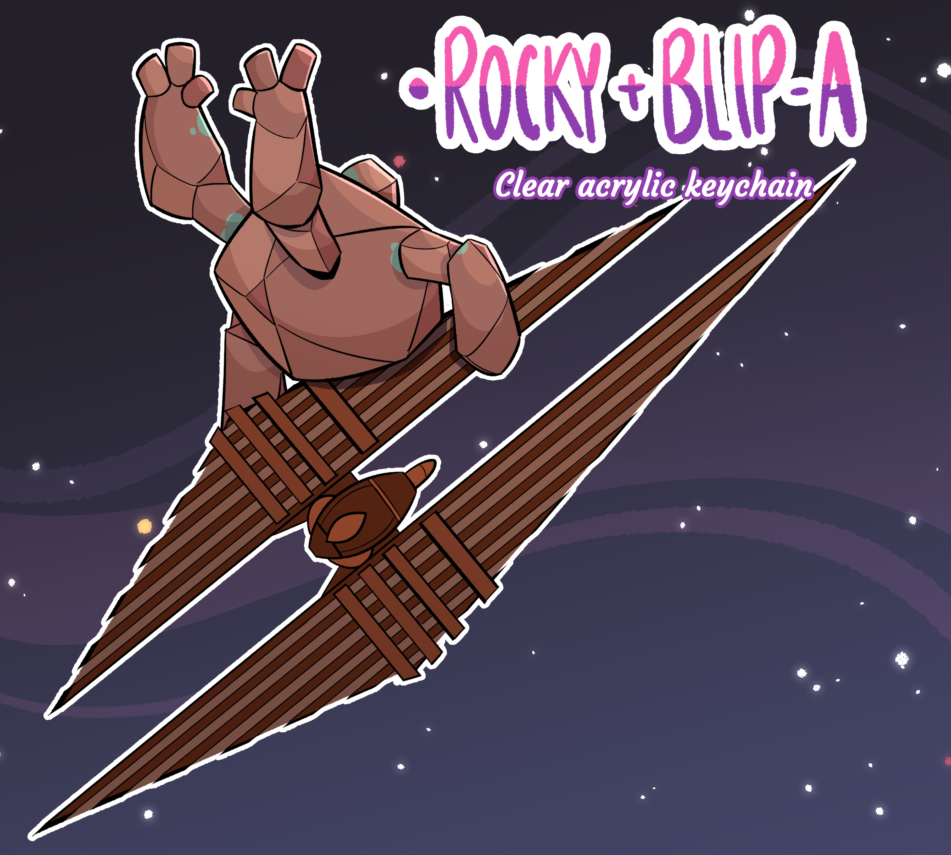 Rocky + Blip-A clear acrylic keychain