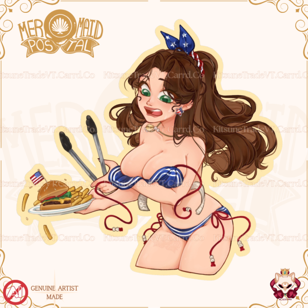OC June Summer NSFW - 4x4 Die Cut Stickers