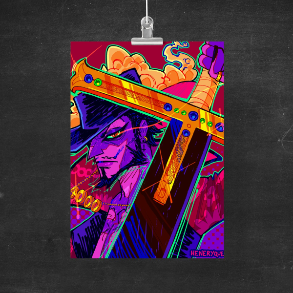 Mihawk - Knight - One Piece Print A5