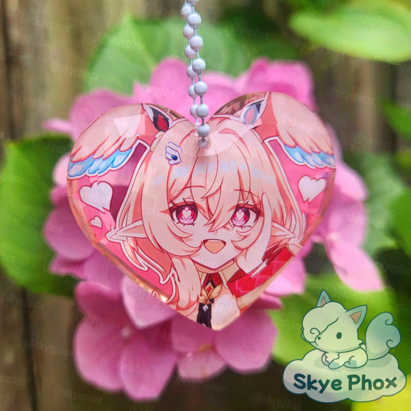 Linnea | Heart Gemstone Acrylic Block Keychain