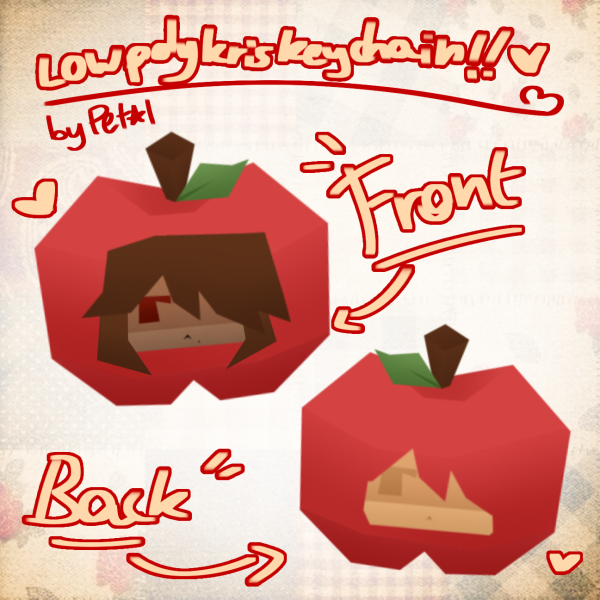 Low-poly Kris Apple keychain