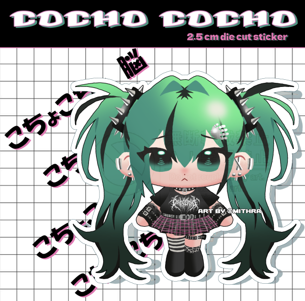 Cocho Cocho Hatsune Miku Clear PET Vinyl Die Cut Sticker