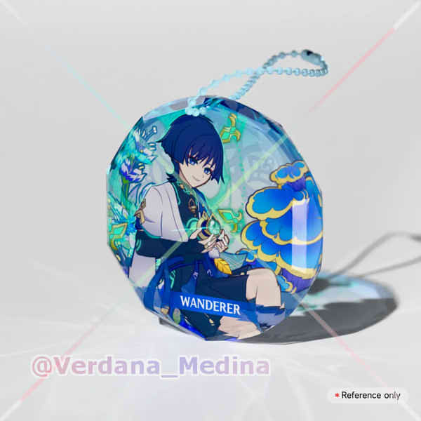 Wanderer Gemstone Thick Acrylic Block Keychain