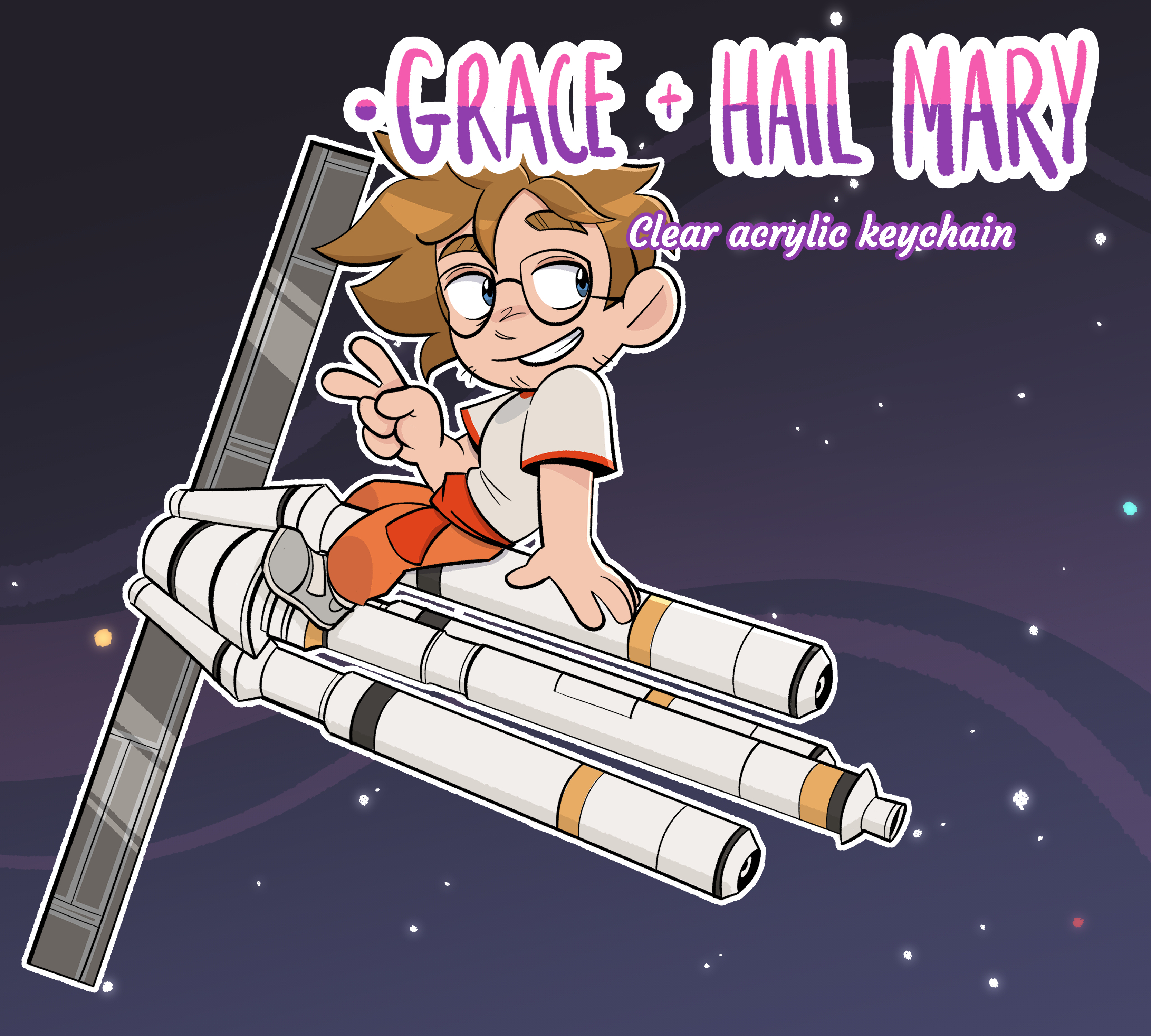 Ryland Grace + Hail Mary clear acrylic keychain